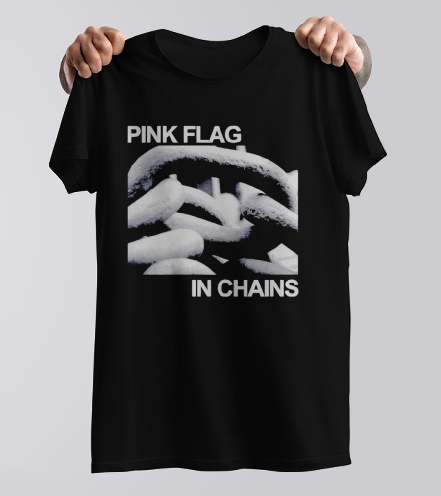 Pink Flag In Chains Bold Chain T-Shirt