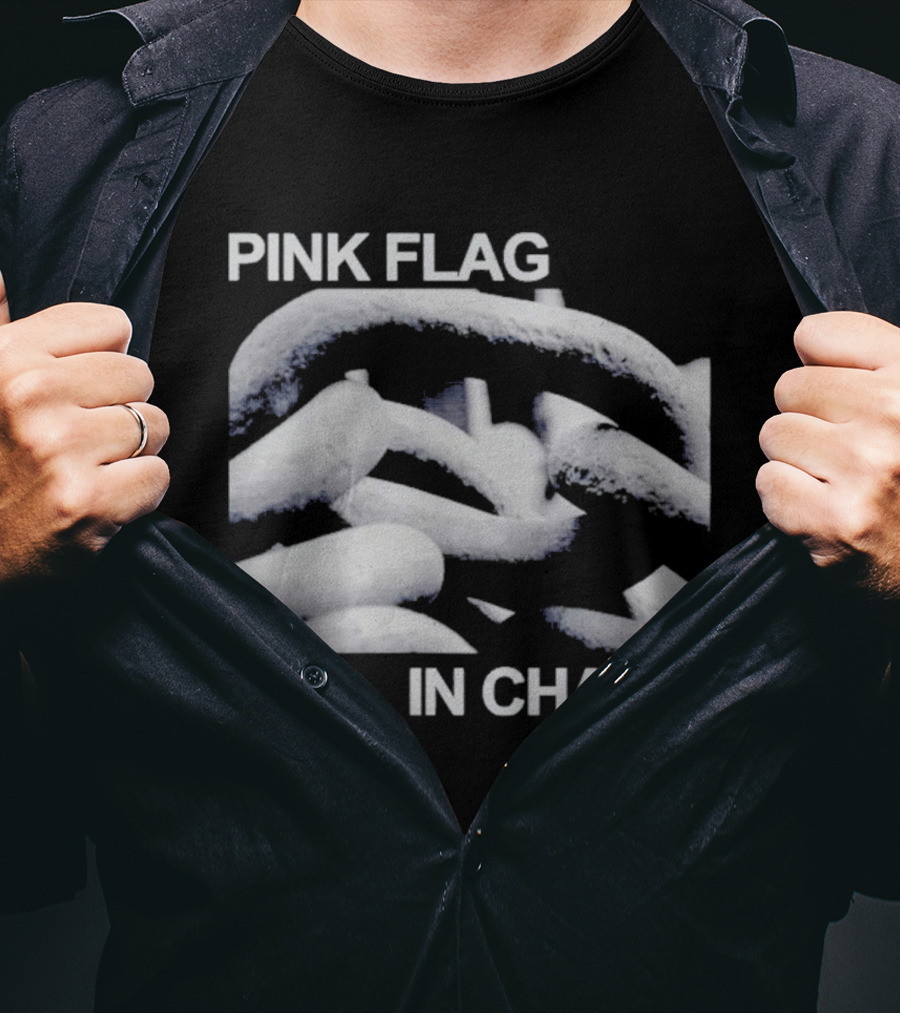 Pink Flag In Chains Bold Chain T-Shirt