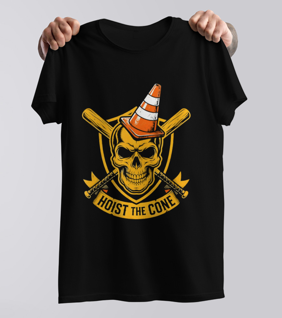 Pittsburgh Pirates Skull Traffic Cone Hat Hoist The Cone T-Shirt