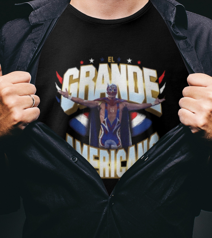 El Grande Americano WWE Stars And Stripes Wrestling Pose T-Shirt