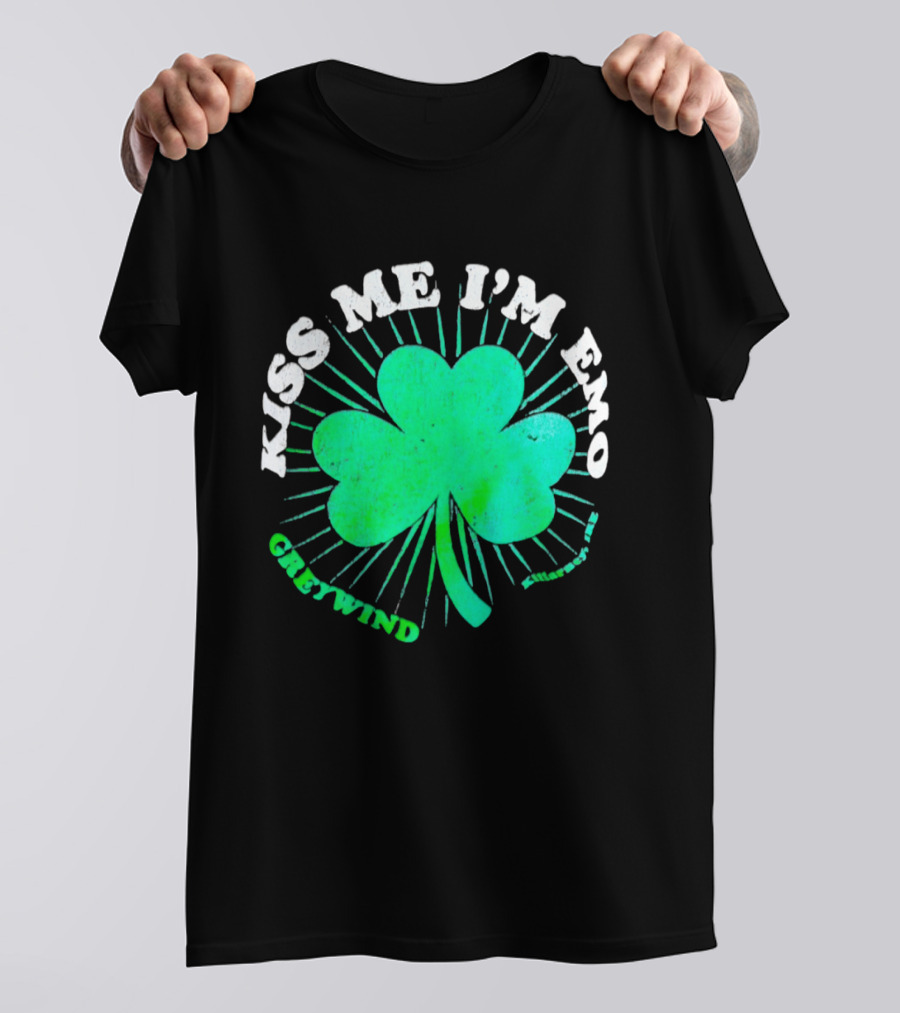 Kiss Me I'm Emo Greywind Shamrock Killarney Ireland T-Shirt
