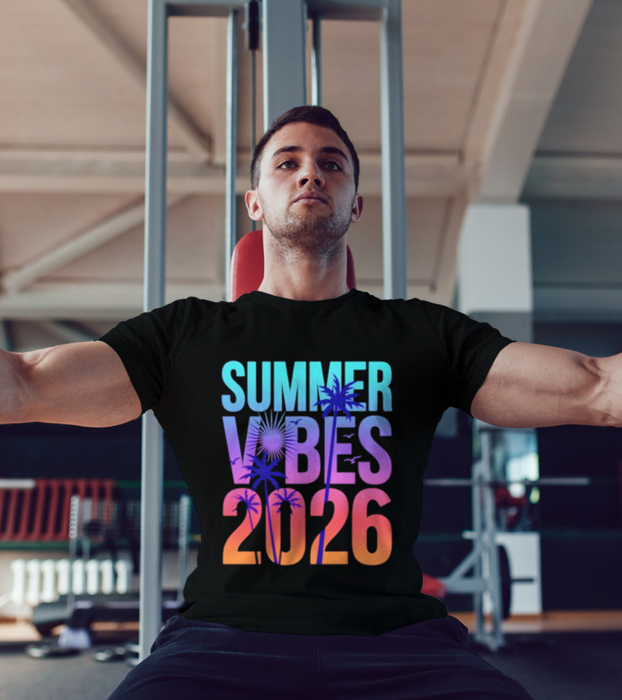Summer Vibes 2026 Sunset Palm Trees And Tropical T-Shirt