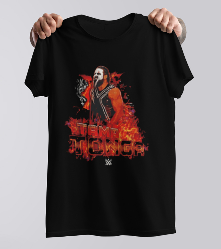 Tama Tonga WWE Flames Wrestling Face Paint Fiery T-Shirt