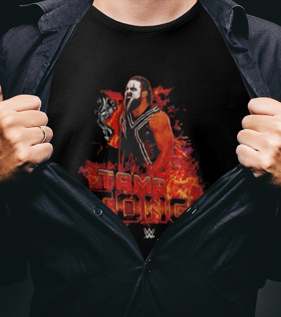 Tama Tonga WWE Flames Wrestling Face Paint Fiery T-Shirt