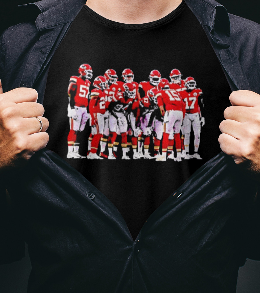 Kansas City Chiefs Players Huddle Team Spirit NFL Football T-Shirt