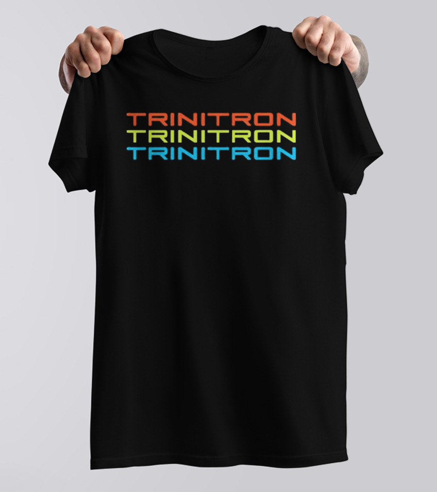 Trinitron Obsolete Sony Retro Text In Red Yellow Blue T-Shirt