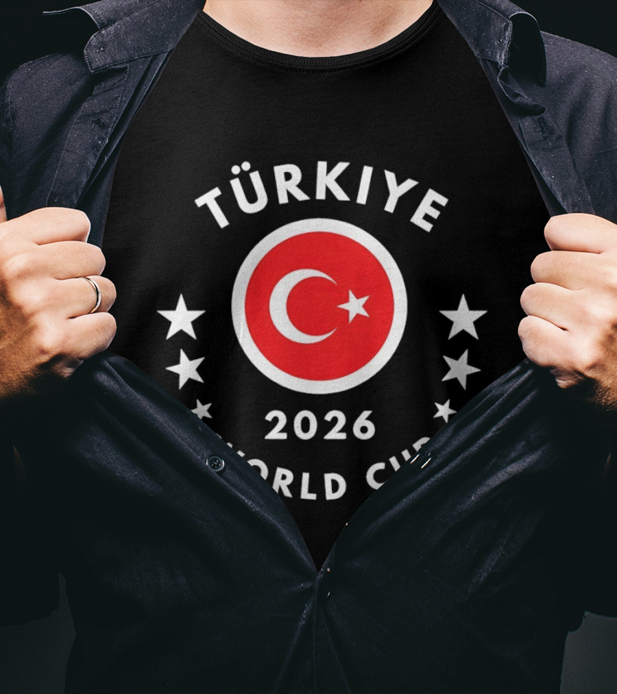 Türkiye 2026 World Cup Turkish Flag Football Stars T-Shirt