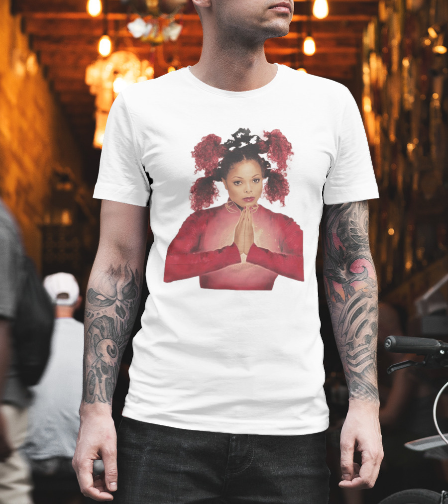 1999 Janet Jackson Velvet Rope Tour Red Outfit Praying Hands T-Shirt