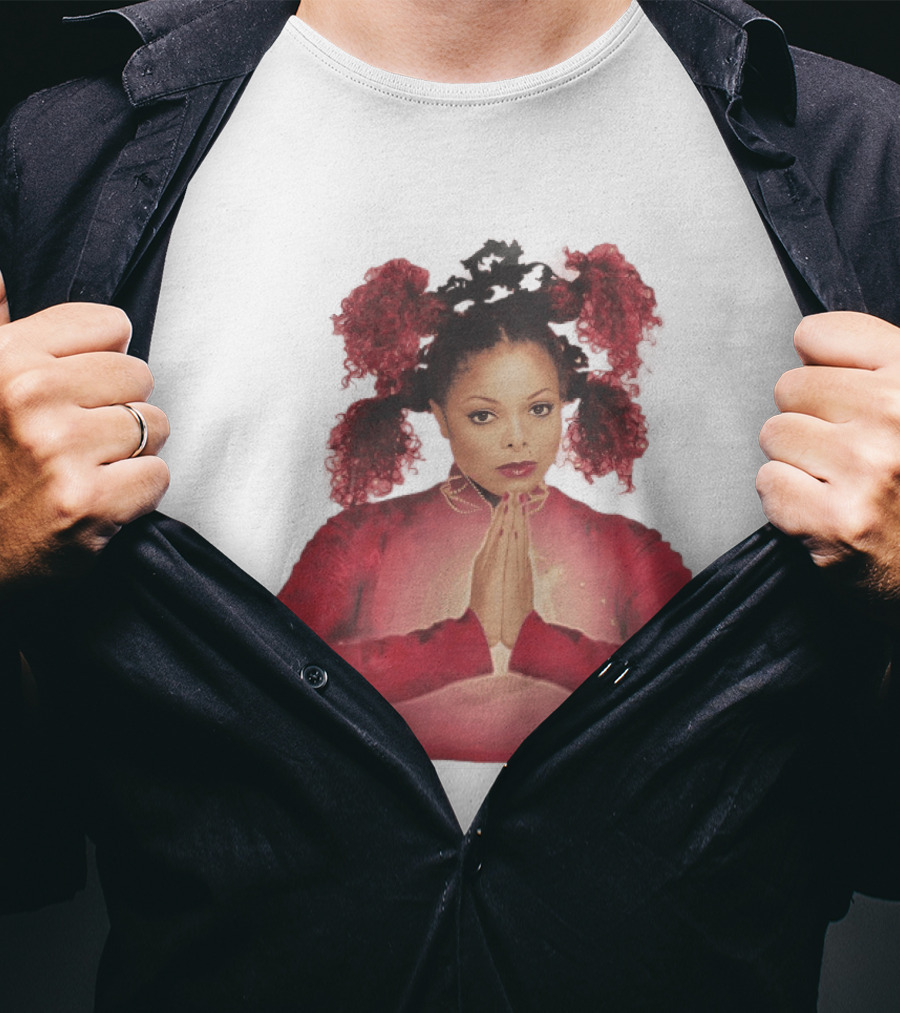 1999 Janet Jackson Velvet Rope Tour Red Outfit Praying Hands T-Shirt