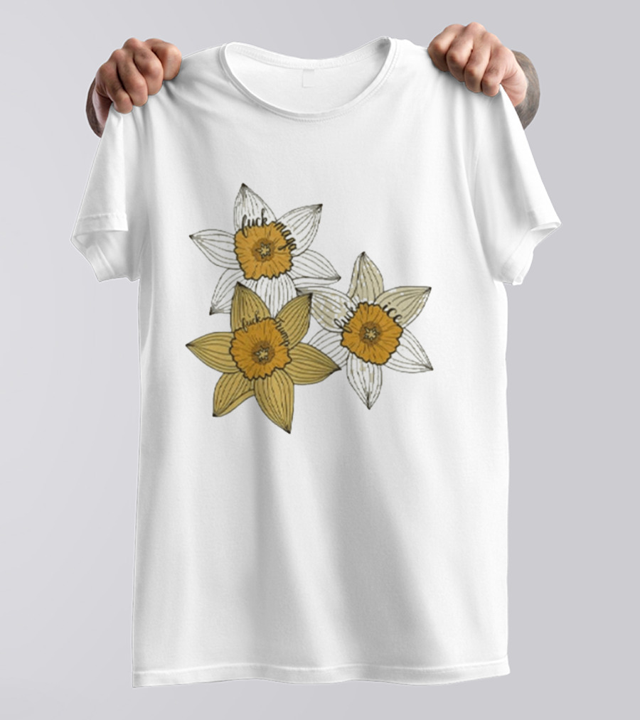 Fuck MAGA Trump ICE Yellow Daffodil Trio T-Shirt