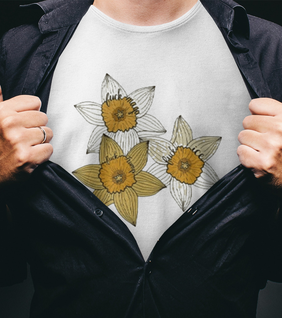 Fuck MAGA Trump ICE Yellow Daffodil Trio T-Shirt