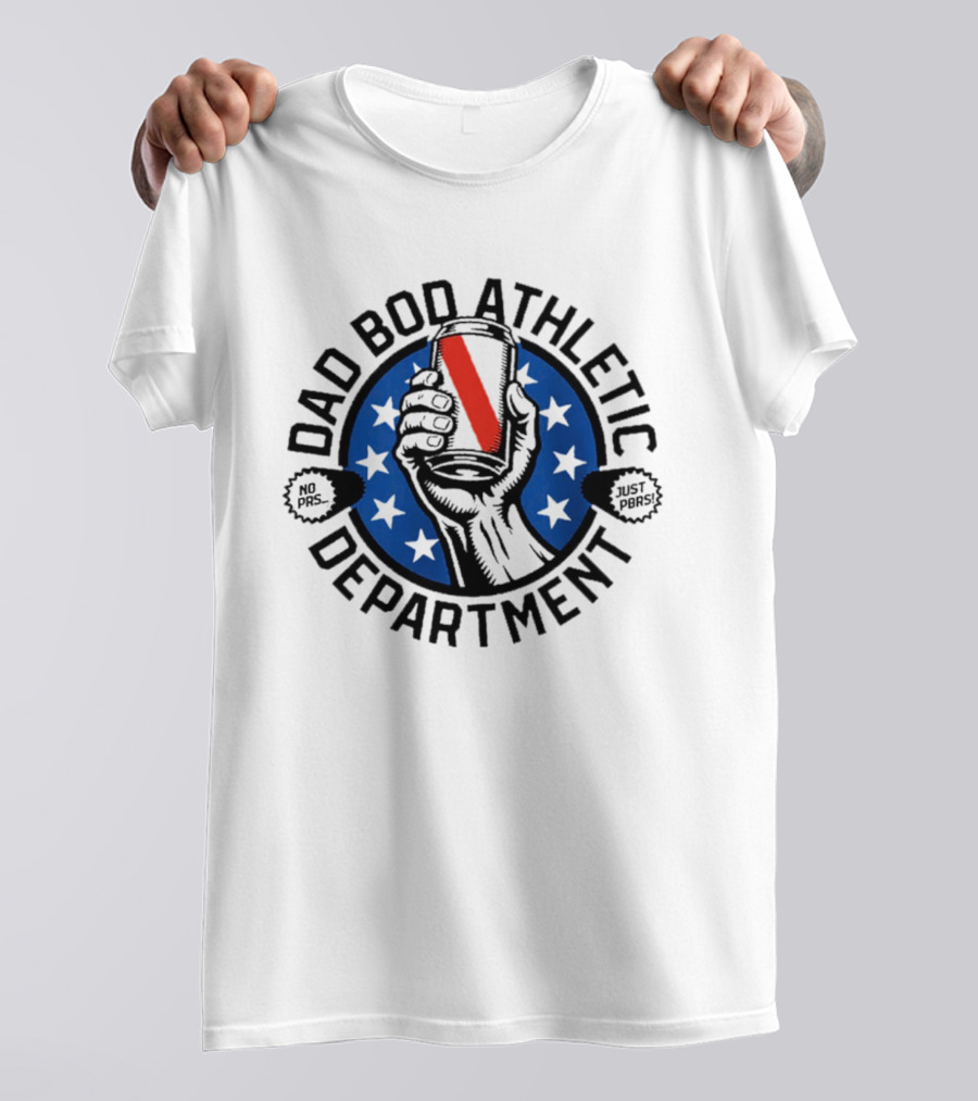 Dad Bod Athletic Department No Pass Just Punt Beer Can Stars T-Shirt