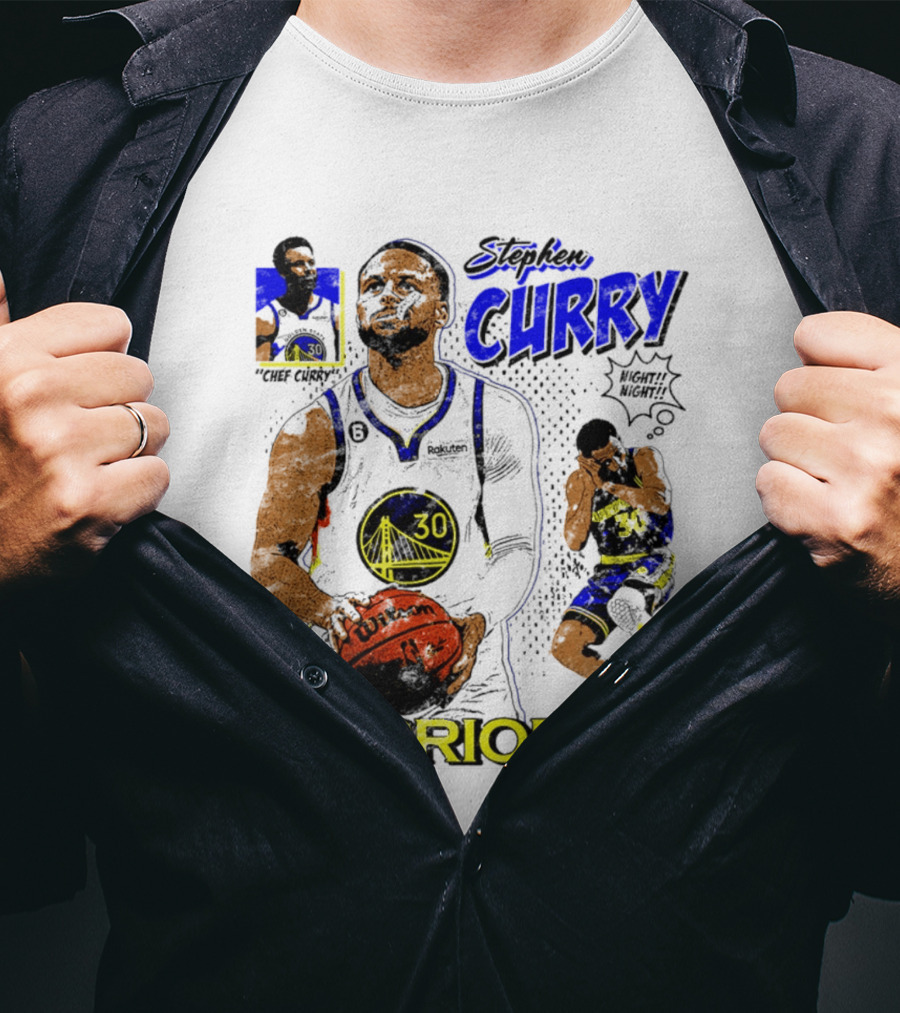 Stephen Curry Golden State Warriors Comic Style Basketball T-Shirt