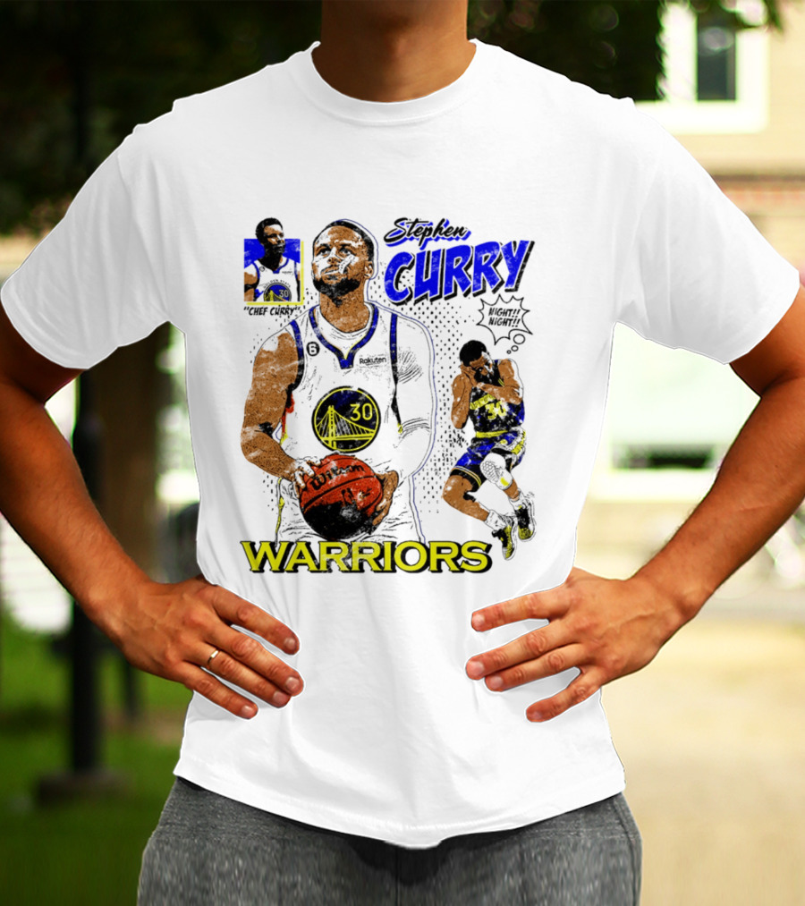 Stephen Curry Golden State Warriors Comic Style Basketball T-Shirt