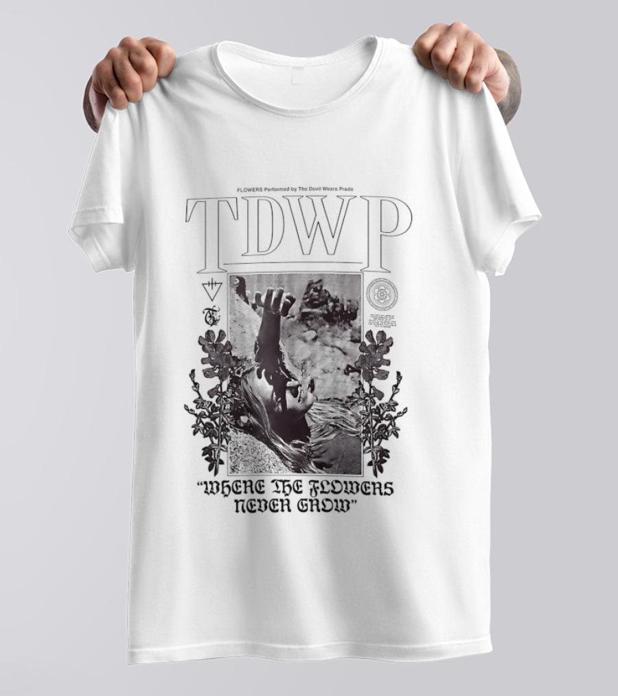 TDWP Where The Flowers Never Grow Black Floral T-Shirt