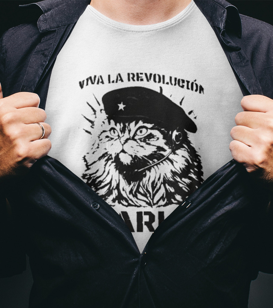 Viva La Revolucion Carl Cat With Beret T-Shirt