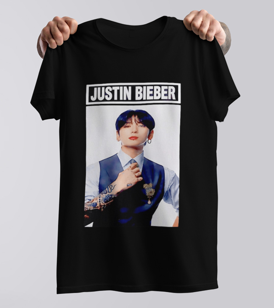 Justin Bieber Jungkook Wearing Suit Tattoo T-Shirt