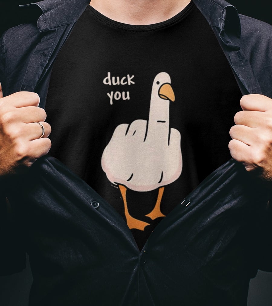 Duck You Middle Finger Duck Cartoon T-Shirt