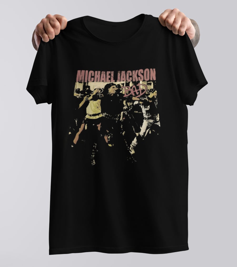 Michael Jackson Bad Album Cover With Iconic Dance T-Shirt