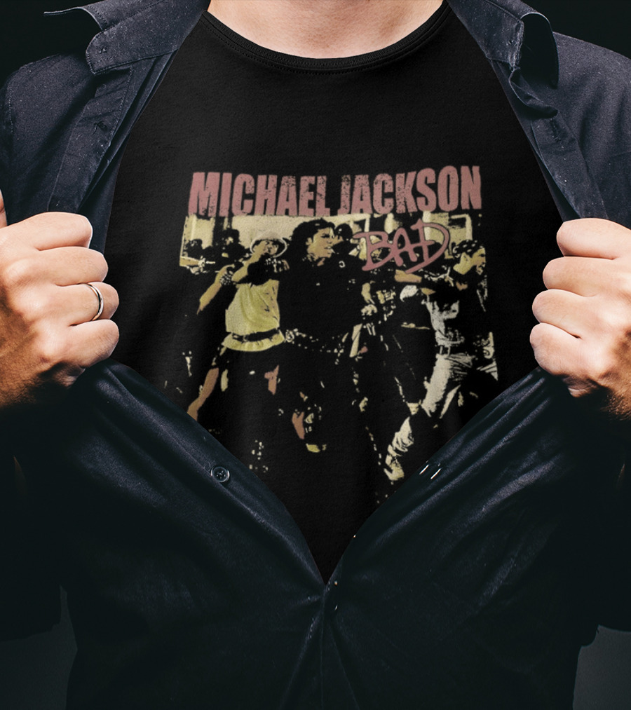 Michael Jackson Bad Album Cover With Iconic Dance T-Shirt
