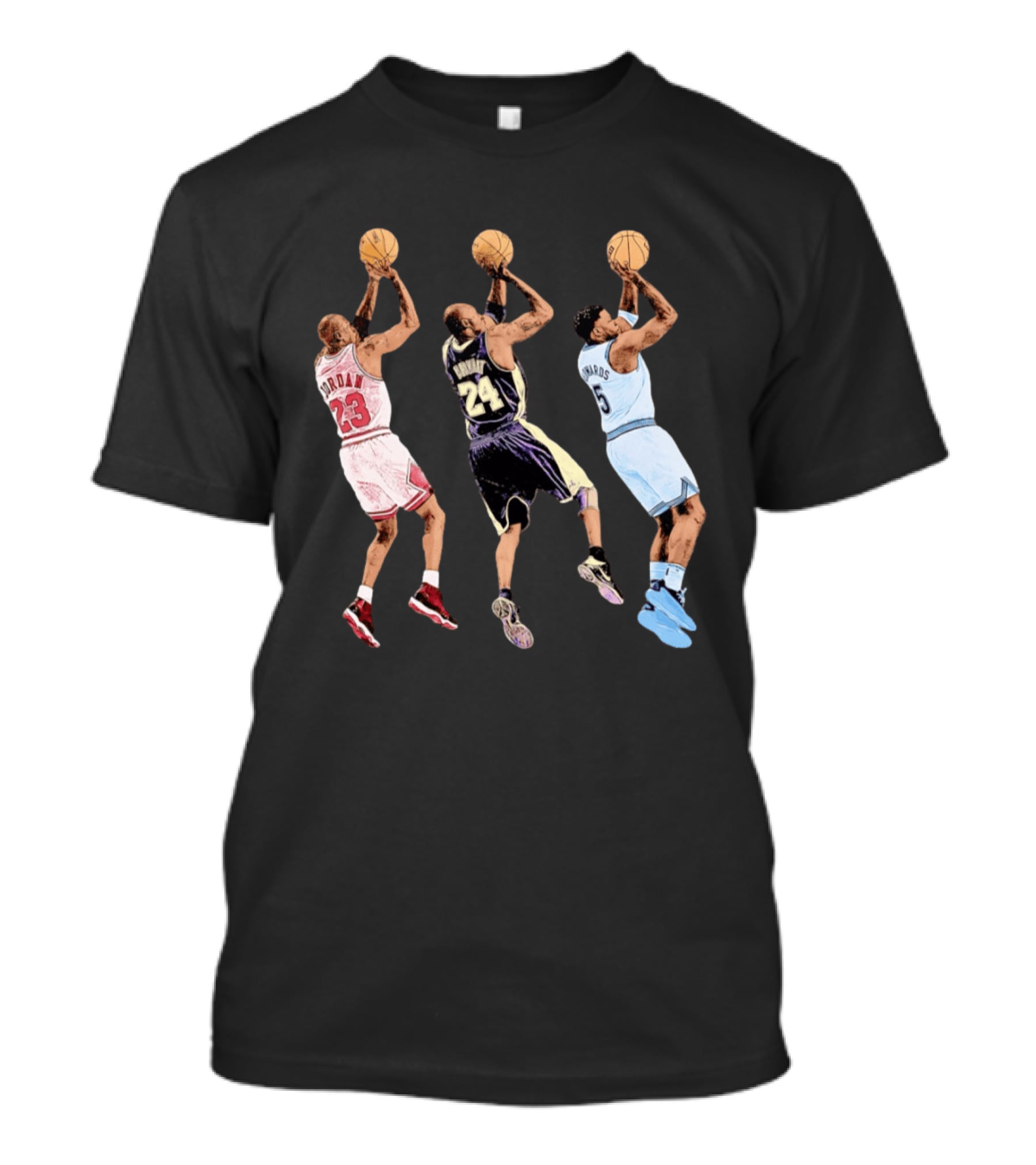 Michael Jordan Kobe Bryant Anthony Edwards Basketball Legends No. 23 No. 24 No. 1 T-Shirt