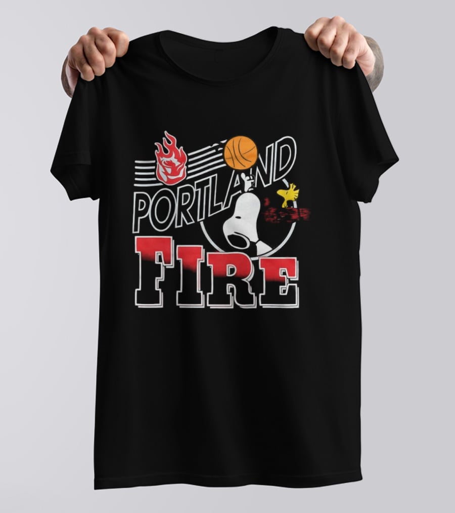 Snoopy Peanuts Portland Fire WNBA Collaboration T-Shirt