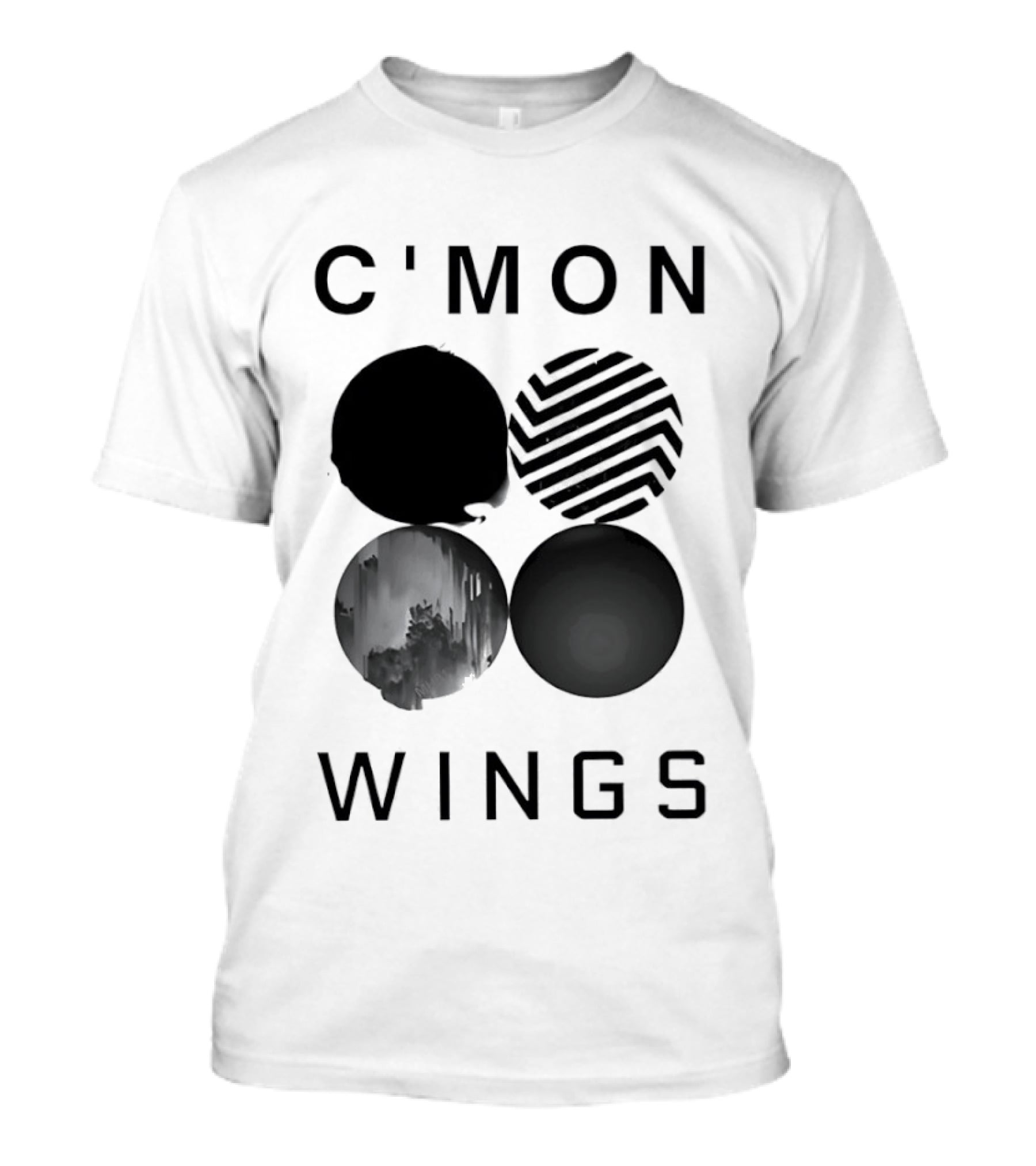 C'Mon Wings Four Circles Abstract T-Shirt