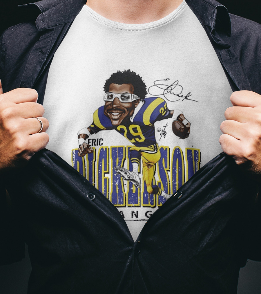 Eric Dickerson Los Angeles Rams Cartoon Running Back T-Shirt