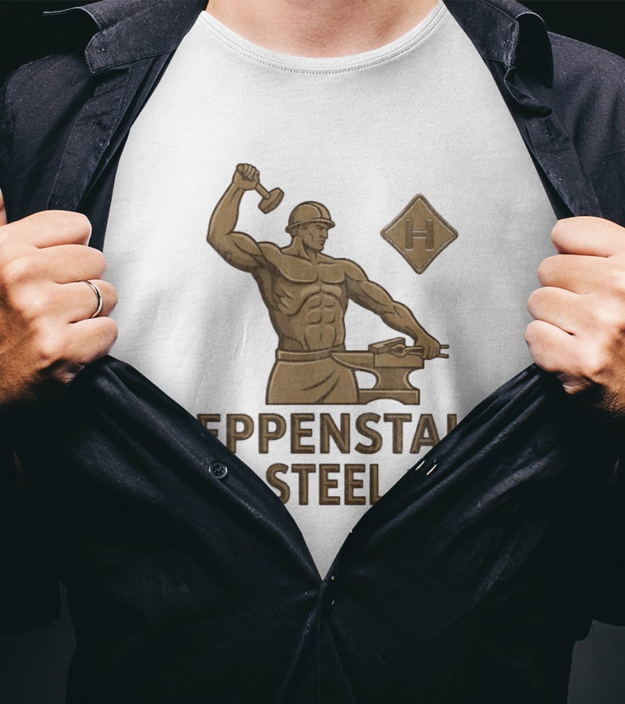 Heppenstall Steel Pittsburgh Pennsylvania Established 1889 Hammer And Anvil Statue T-Shirt