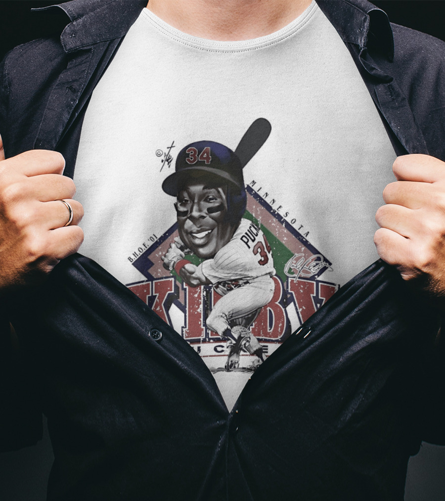 Kirby Puckett 34 Minnesota Twins Baseball Cartoon T-Shirt