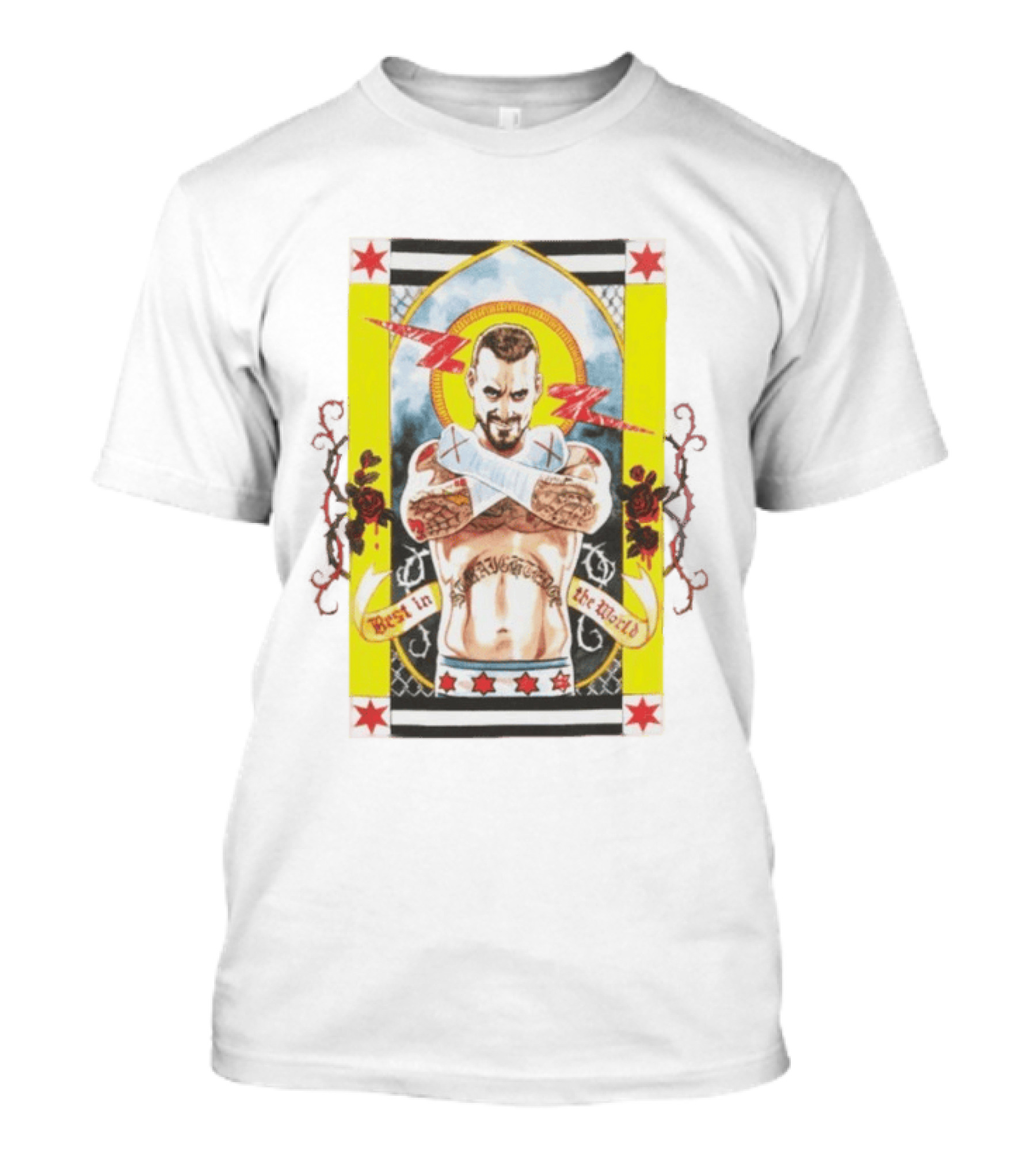 WWE CM Punk Best In The World Saint Illustrative T-Shirt