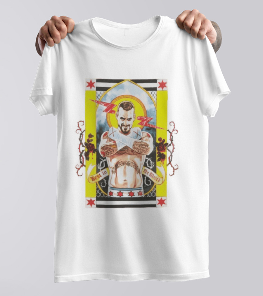 WWE CM Punk Best In The World Saint Illustrative T-Shirt