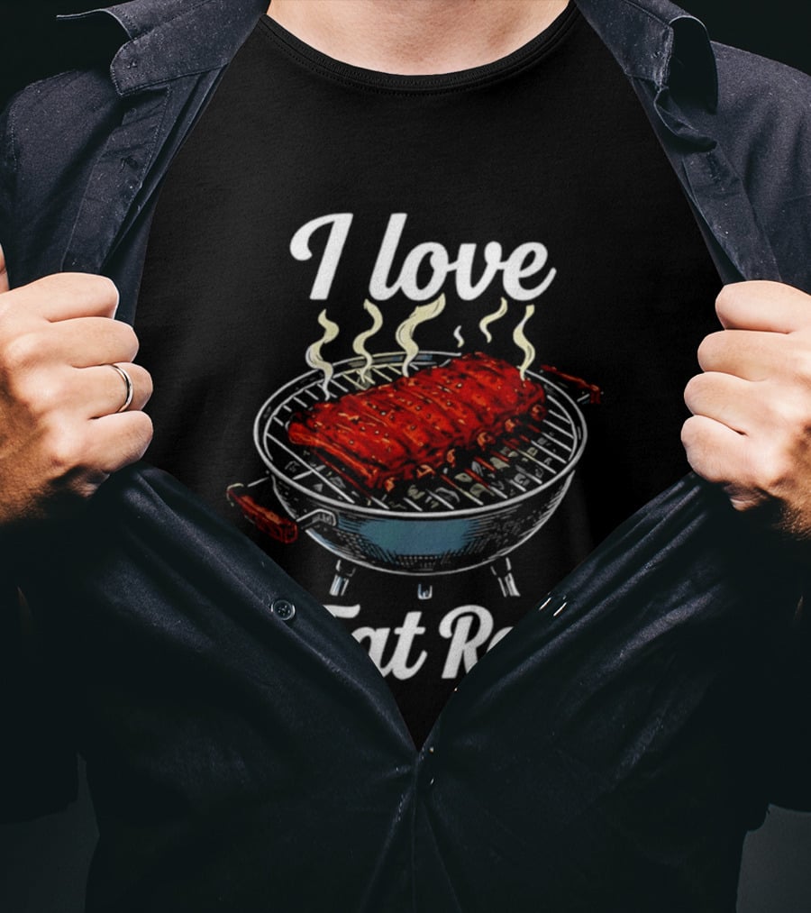 I Love A Fat Rack BBQ Ribs Grilling BBQ T-Shirt