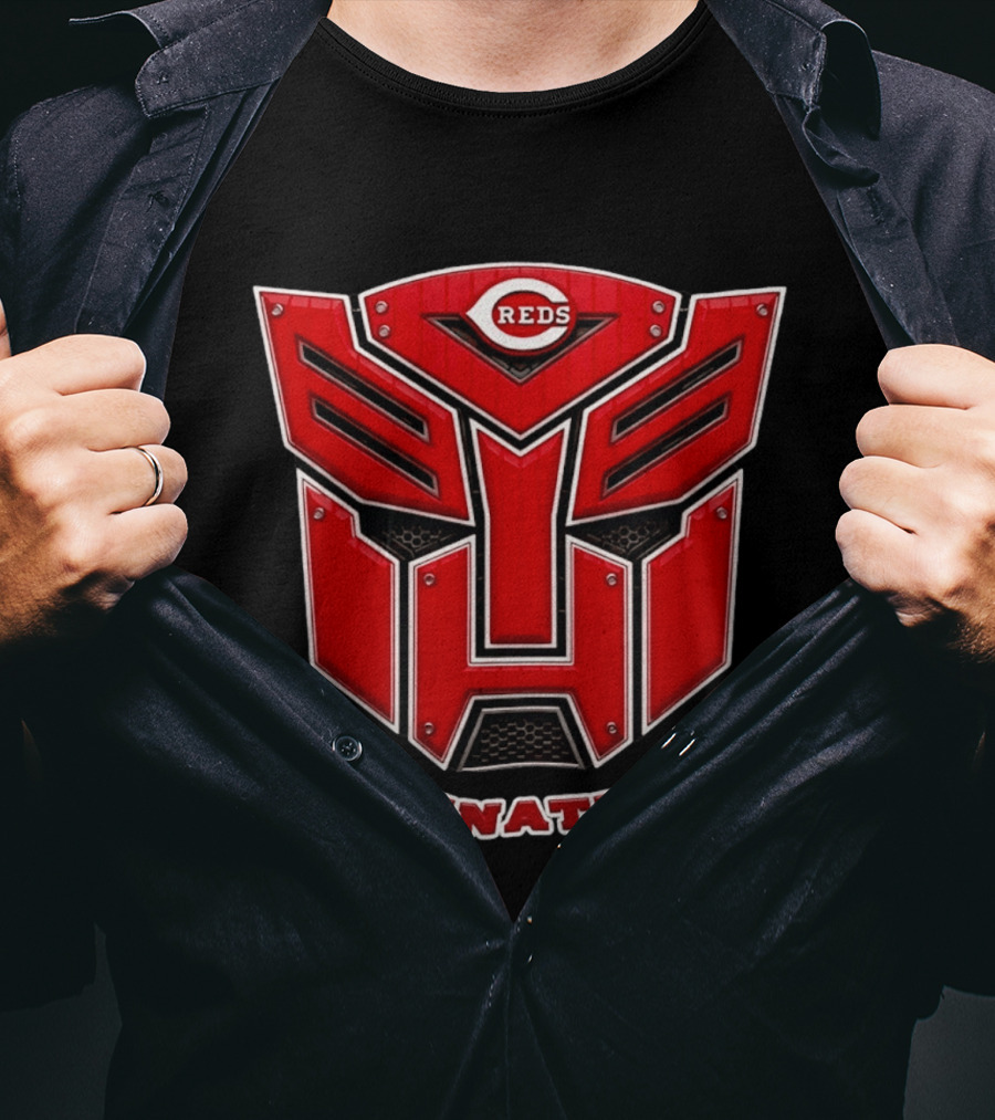 Cincinnati Reds Logo Transformers Symbol Collaboration T-Shirt