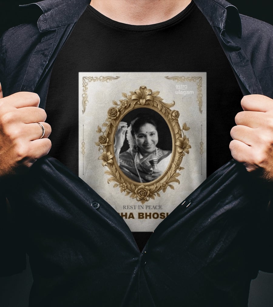 Rest In Peace Asha Bhosle Memorial Tribute Astro Ulagam T-Shirt