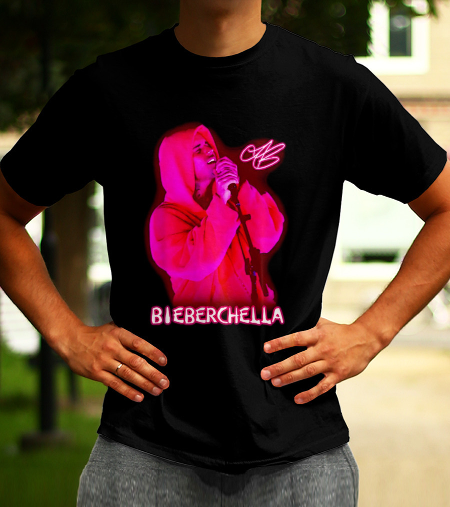 Bieberchella Mic Performance With JB Signature T-Shirt