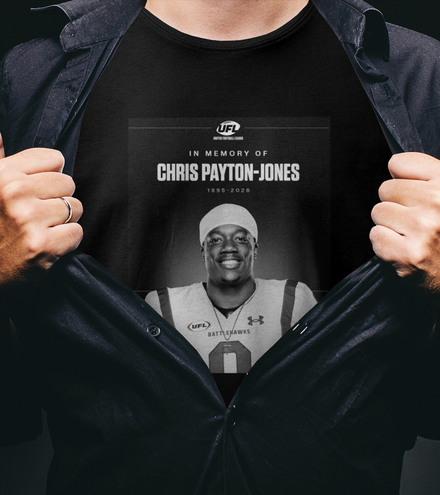 United Football League Battlehawks In Memory Of Chris Payton Jones 1995 2026 T-Shirt