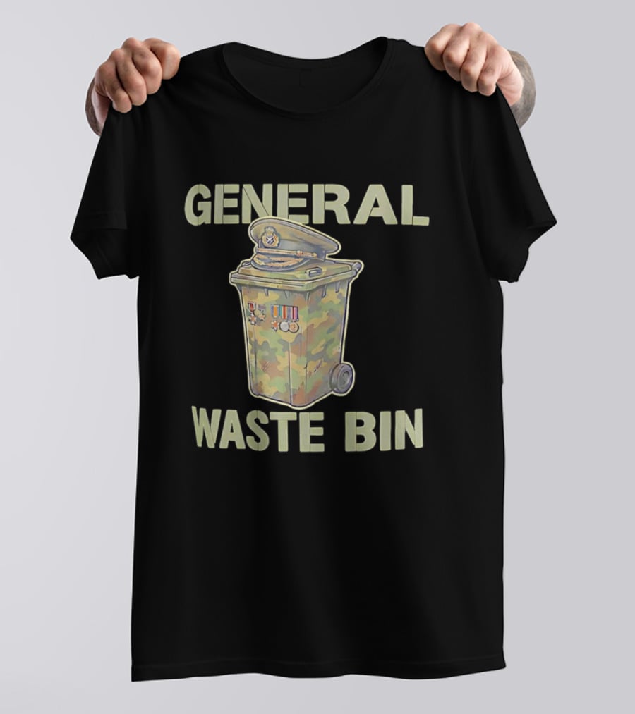 General Waste Bin Camo Trash Hat Medals T-Shirt