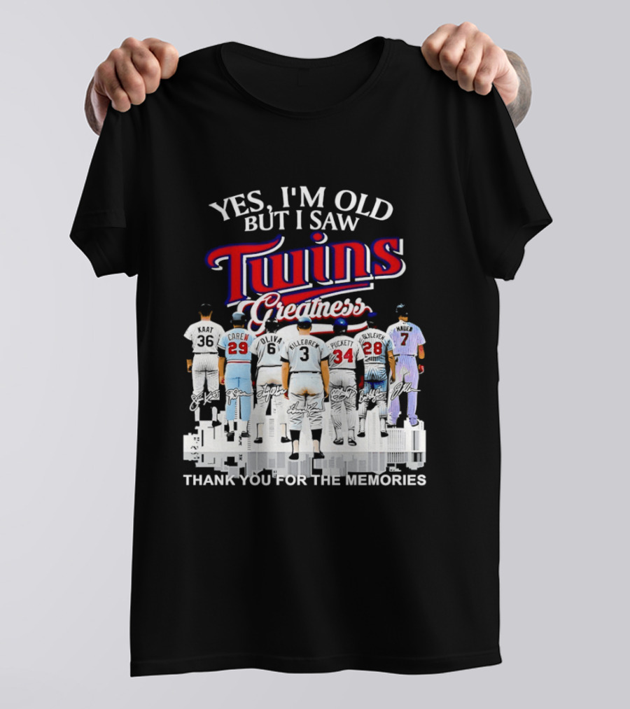 Yes I'm Old But I Saw Twins Greatness Thank You For The Memories T-Shirt