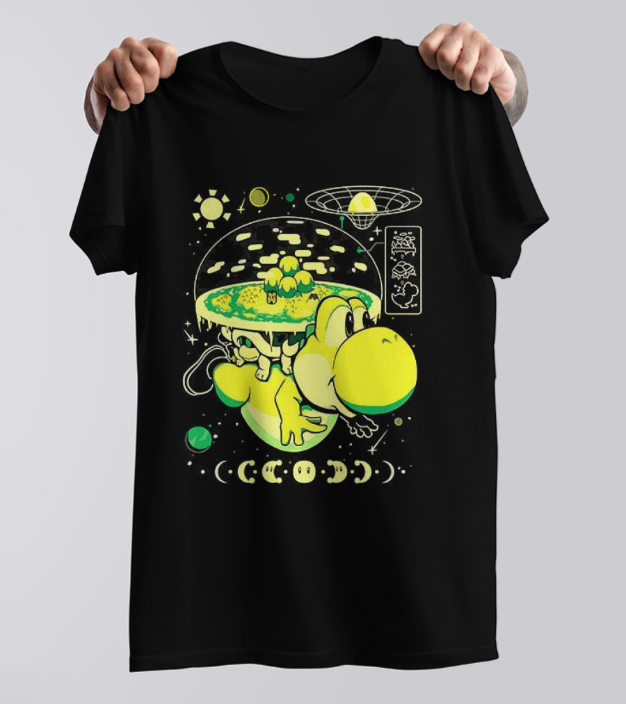 Yoshi Whole World Within His Shell Super Mario World Iconic Nintendo T-Shirt