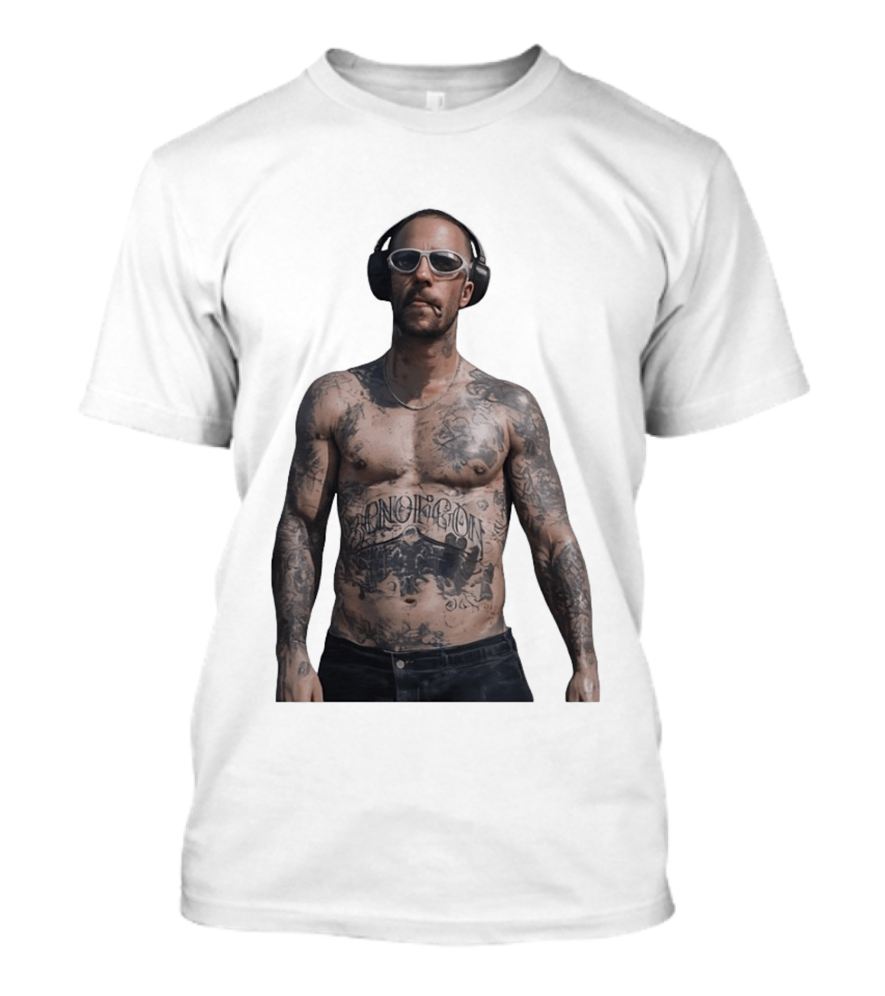 Adam Levine Maroon 5 Smoking Tattoos And Headphones T-Shirt