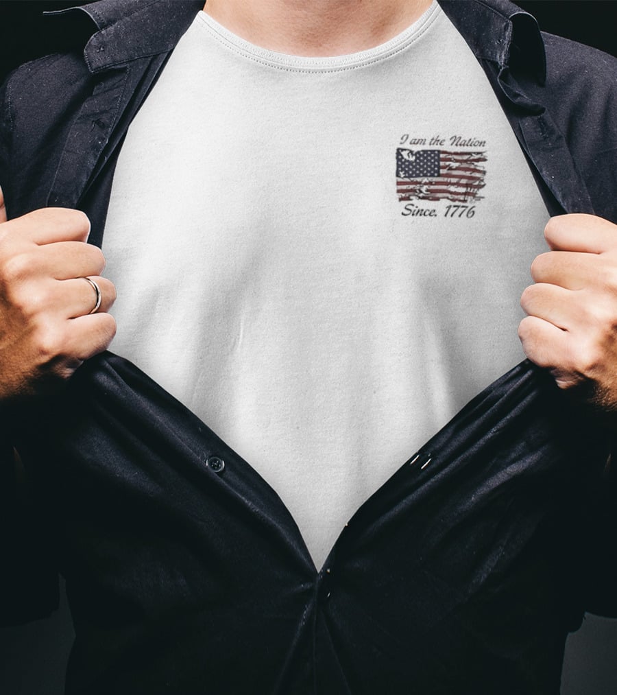 I Am The Nation Since 1776 Johnny Cash Ragged Old Flag Patriotic T-Shirt