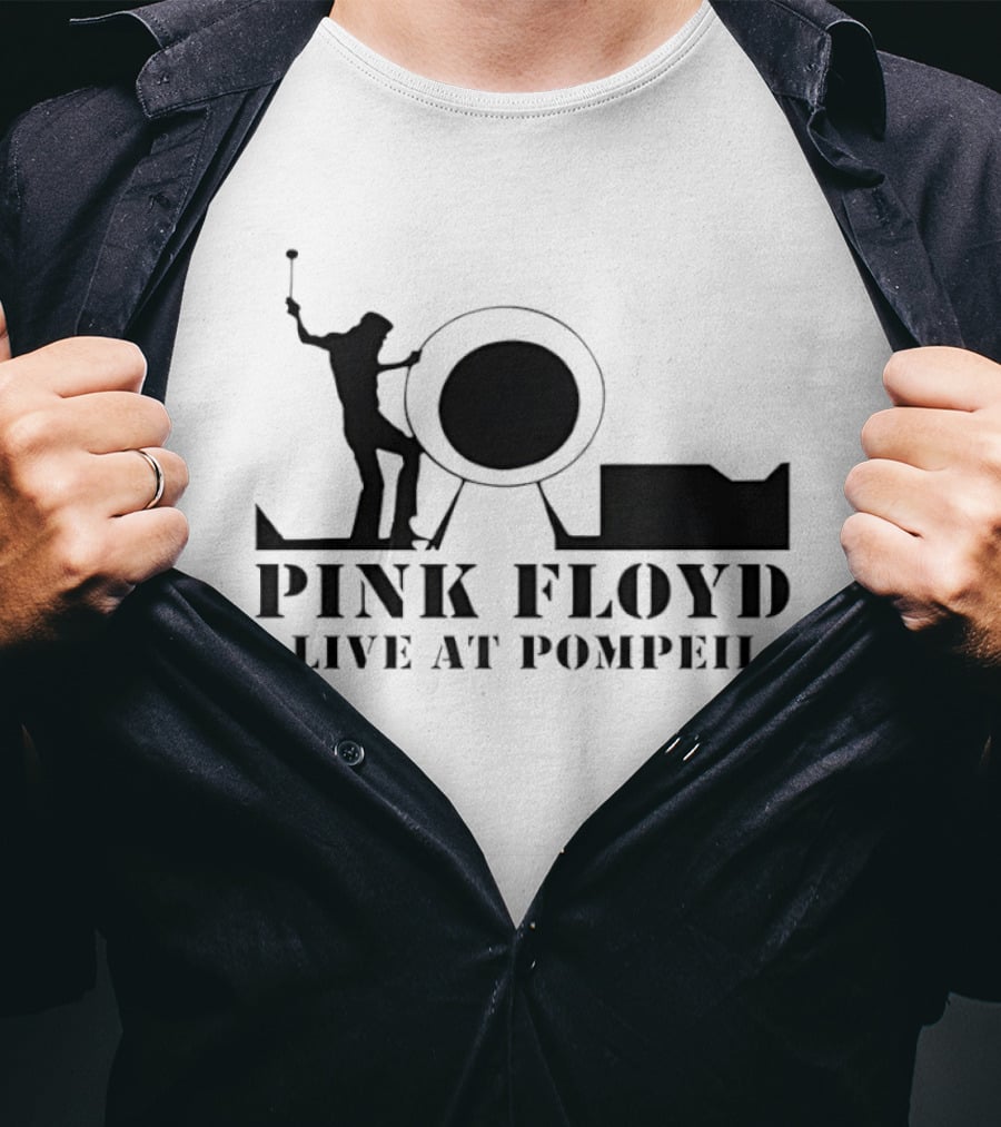 Pink Floyd Live At Pompeii Drummer Silhouette Concert T-Shirt