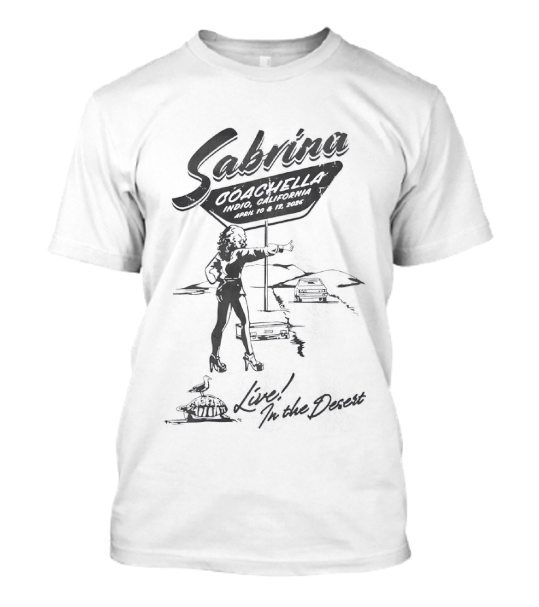 Sabrina Coachella Indio California April 16 18 2024 Live In The Desert Pointelle T-Shirt