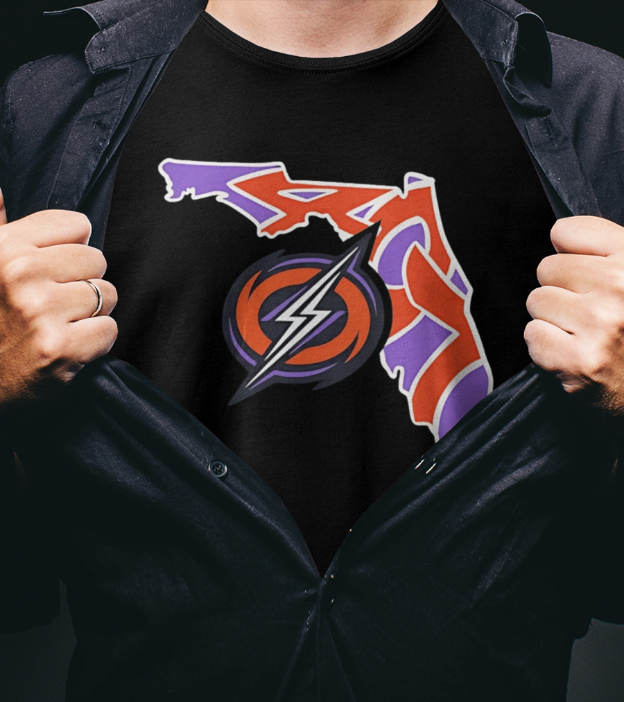 2026 UFL Orlando Storm 407 Map Lightning T-Shirt