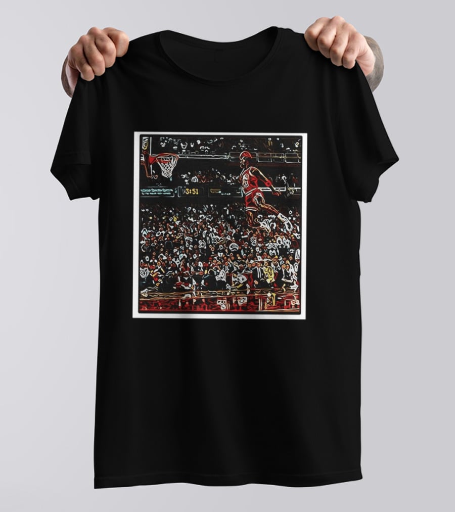 Michael Chicago Bulls Soaring GOAT Dunk NBA Legend T-Shirt