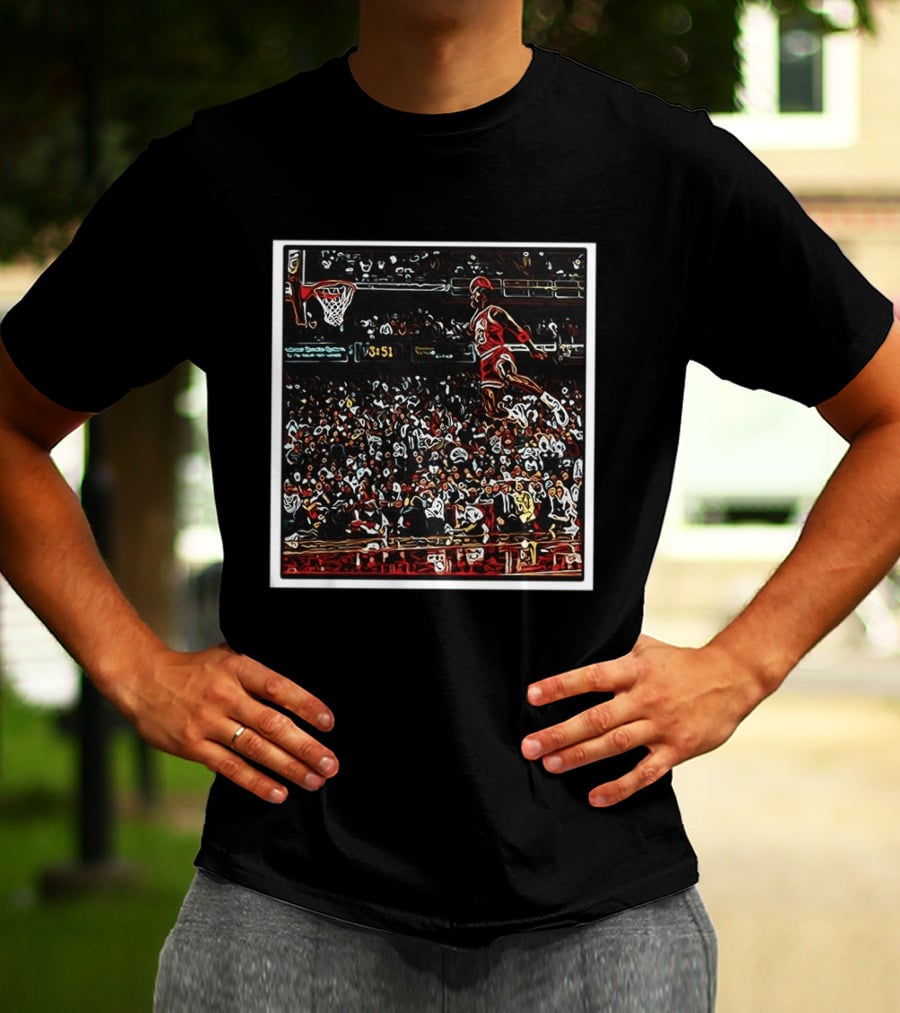 Michael Chicago Bulls Soaring GOAT Dunk NBA Legend T-Shirt