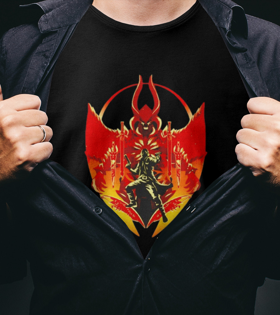 Devil May Cry Dante Fiery Demon Crest Iconography T-Shirt