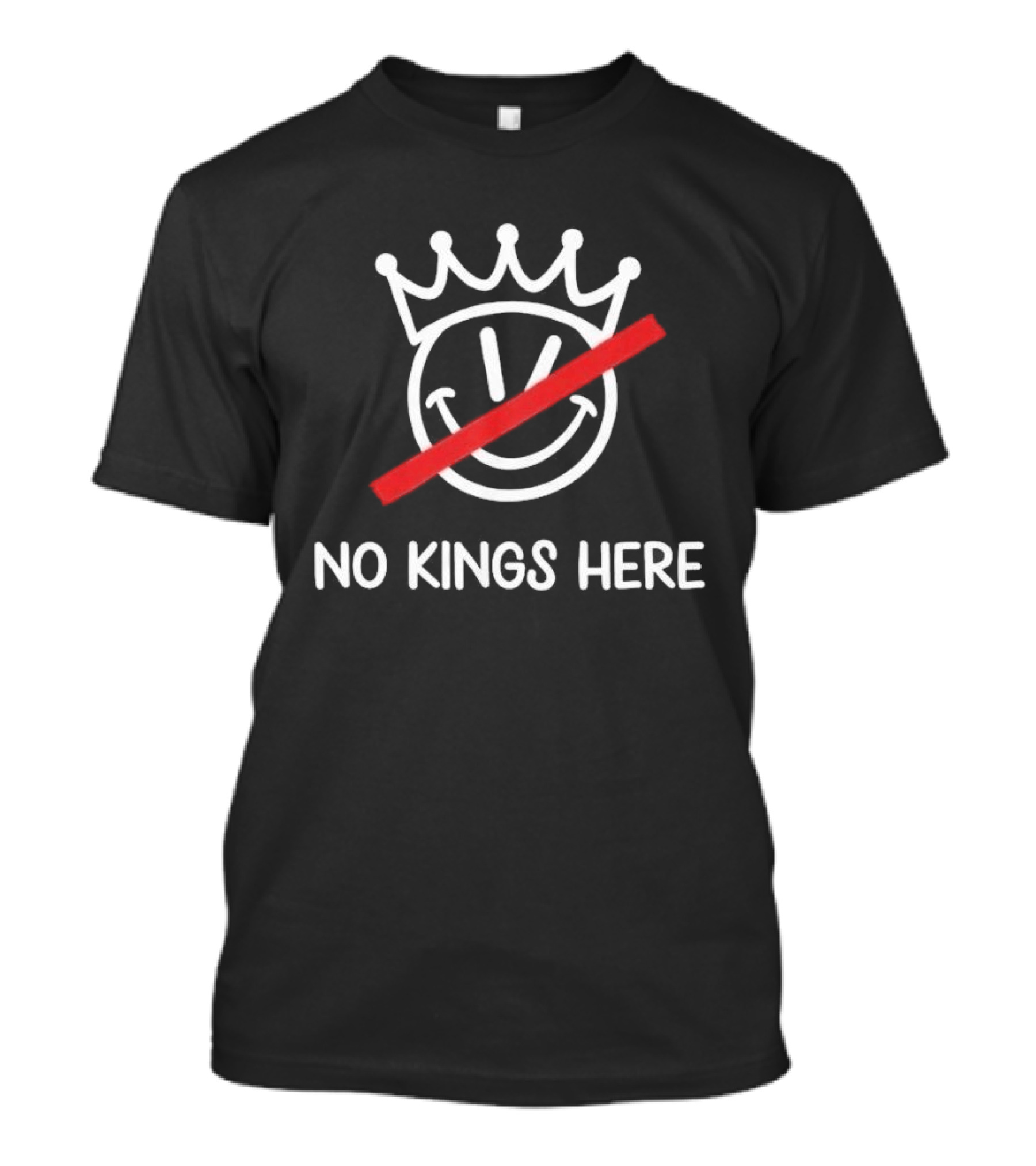Eric Swalwell No Kings Here Smiley Crown Strikeout T-Shirt