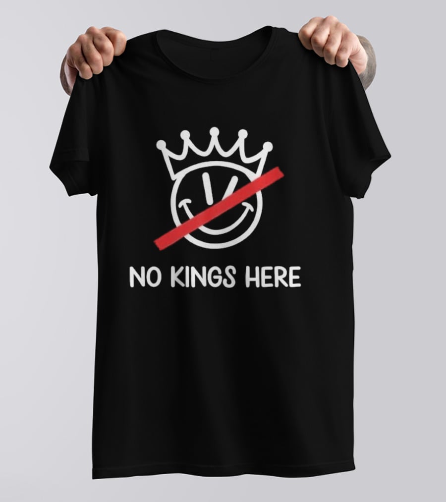 Eric Swalwell No Kings Here Smiley Crown Strikeout T-Shirt